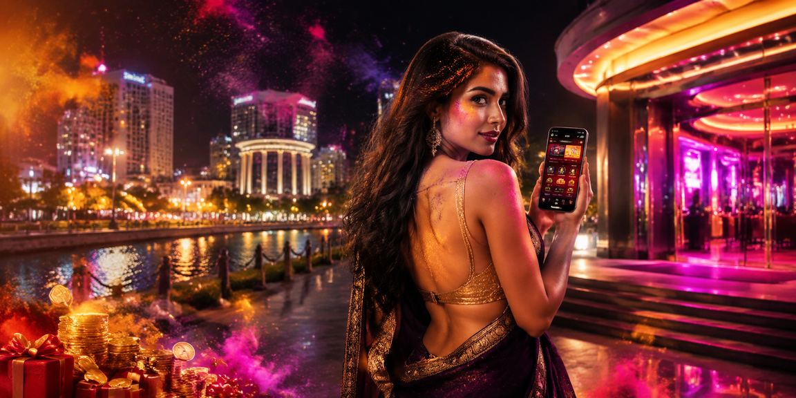 Delhi Connaught Place casino app Holi festival lights
